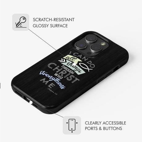 I can do all things through Christ Philippians 4:13 Bible verse phone case