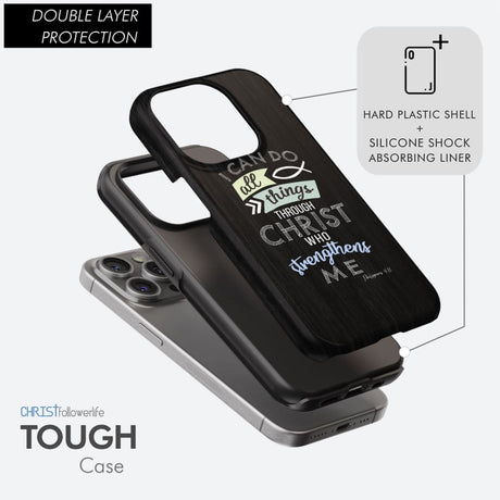 I can do all things through Christ Philippians 4:13 Bible verse phone case