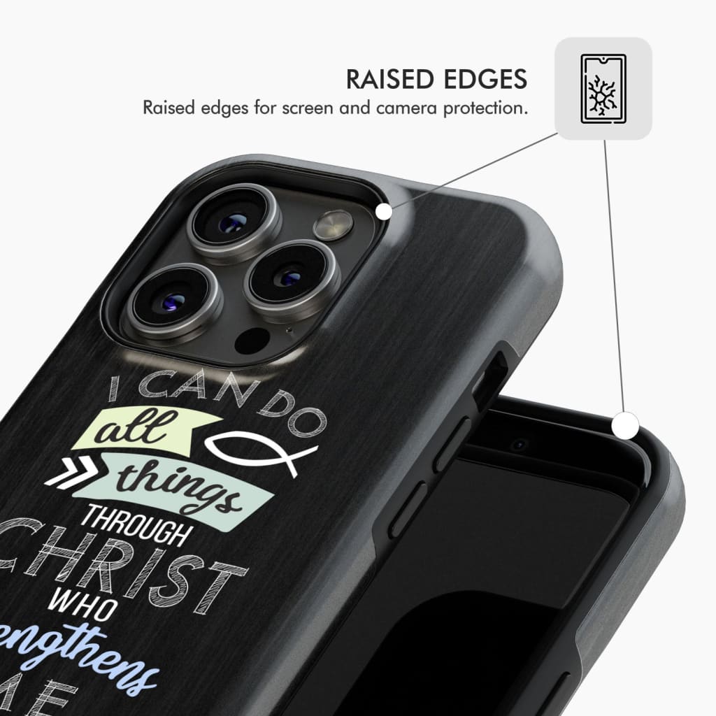 I can do all things through Christ Philippians 4:13 Bible verse phone case