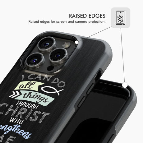 I can do all things through Christ Philippians 4:13 Bible verse phone case