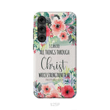 I can do all things through Christ Philippians 4:13 KJV phone case Christian phone cases Samsung Galaxy S25 Plus