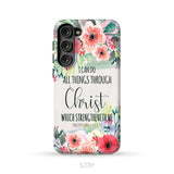 I can do all things through Christ Philippians 4:13 KJV phone case Christian phone cases Samsung Galaxy S23 Plus
