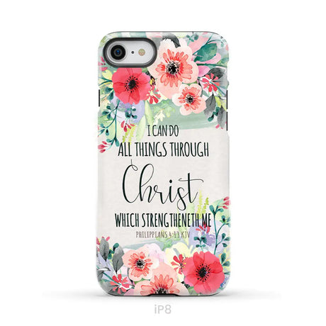 I can do all things through Christ Philippians 4:13 KJV phone case Christian phone cases iPhone 8 / Tough Case