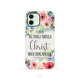 I can do all things through Christ Philippians 4:13 KJV phone case Christian phone cases iPhone 12 / Tough Case
