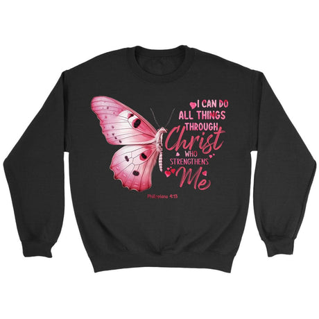 I can do all things through Christ Philippians 4:13 Christian sweatshirt Black / S