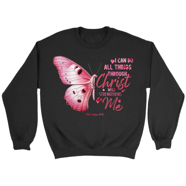 I can do all things through Christ Philippians 4:13 Christian sweatshirt Black / S