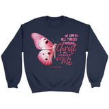 I can do all things through Christ Philippians 4:13 Christian sweatshirt Navy / S