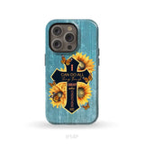 I Can Do All Things Through Christ Sunflower Butterfly Cross Phone Case iPhone 14 Pro / Tough Case