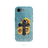 I Can Do All Things Through Christ Sunflower Butterfly Cross Phone Case iPhone 17e / Tough Case
