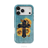 I Can Do All Things Through Christ Sunflower Butterfly Cross Phone Case iPhone 18 Pro Max / Tough Case