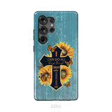 I Can Do All Things Through Christ Sunflower Butterfly Cross Phone Case Samsung Galaxy S25 Ultra / Tough Case