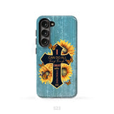 I Can Do All Things Through Christ Sunflower Butterfly Cross Phone Case Samsung Galaxy S23 (Not for S23 FE) / Tough Case