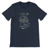 I can do all things through Christ t-shirt Navy / S