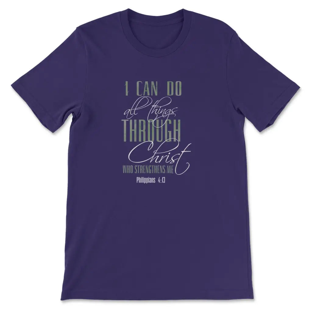 I can do all things through Christ t-shirt Team Purple / S