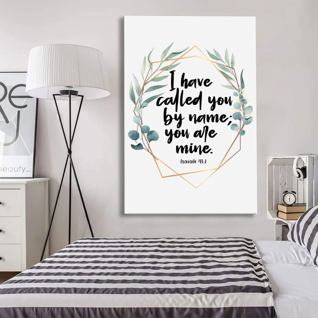 Inspirational Scripture wall art featuring Isaiah 43:1, perfect for Christian gifts that bring comfort and faith.
