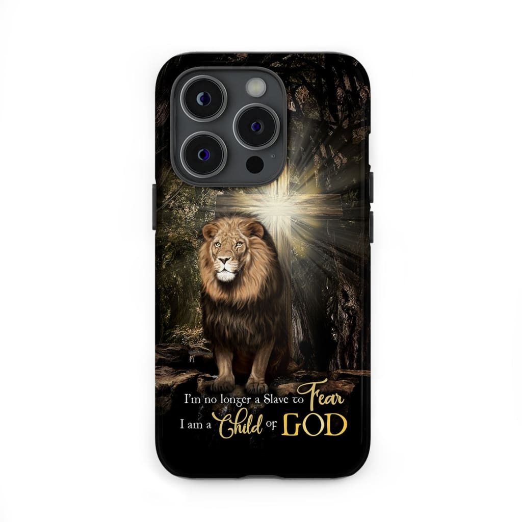 I’m no longer a slave to fear Lion of Judah phone case