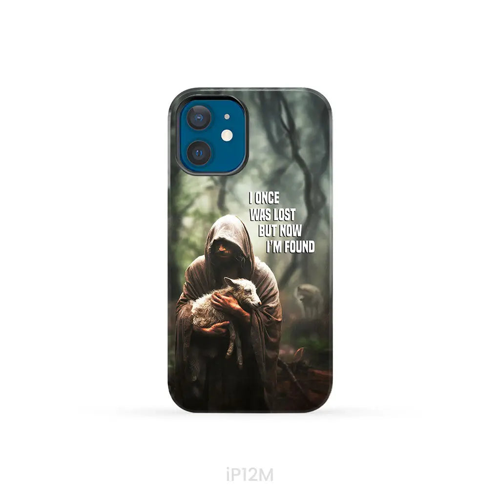 I Once Was Lost but Now I’m Found Jesus and Lost Sheep Phone Case iPhone 12 Mini / Tough Case
