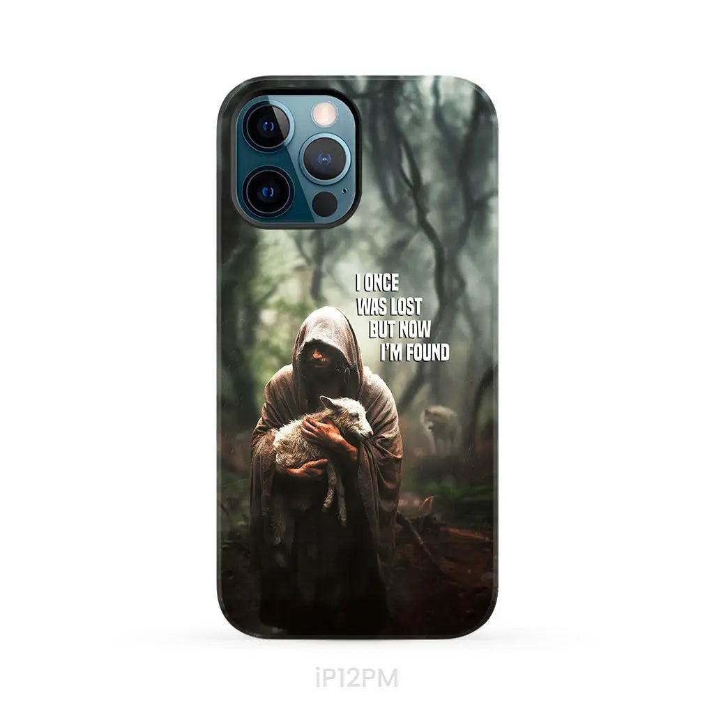 I Once Was Lost but Now I’m Found Jesus and Lost Sheep Phone Case iPhone 12 Pro Max / Tough Case
