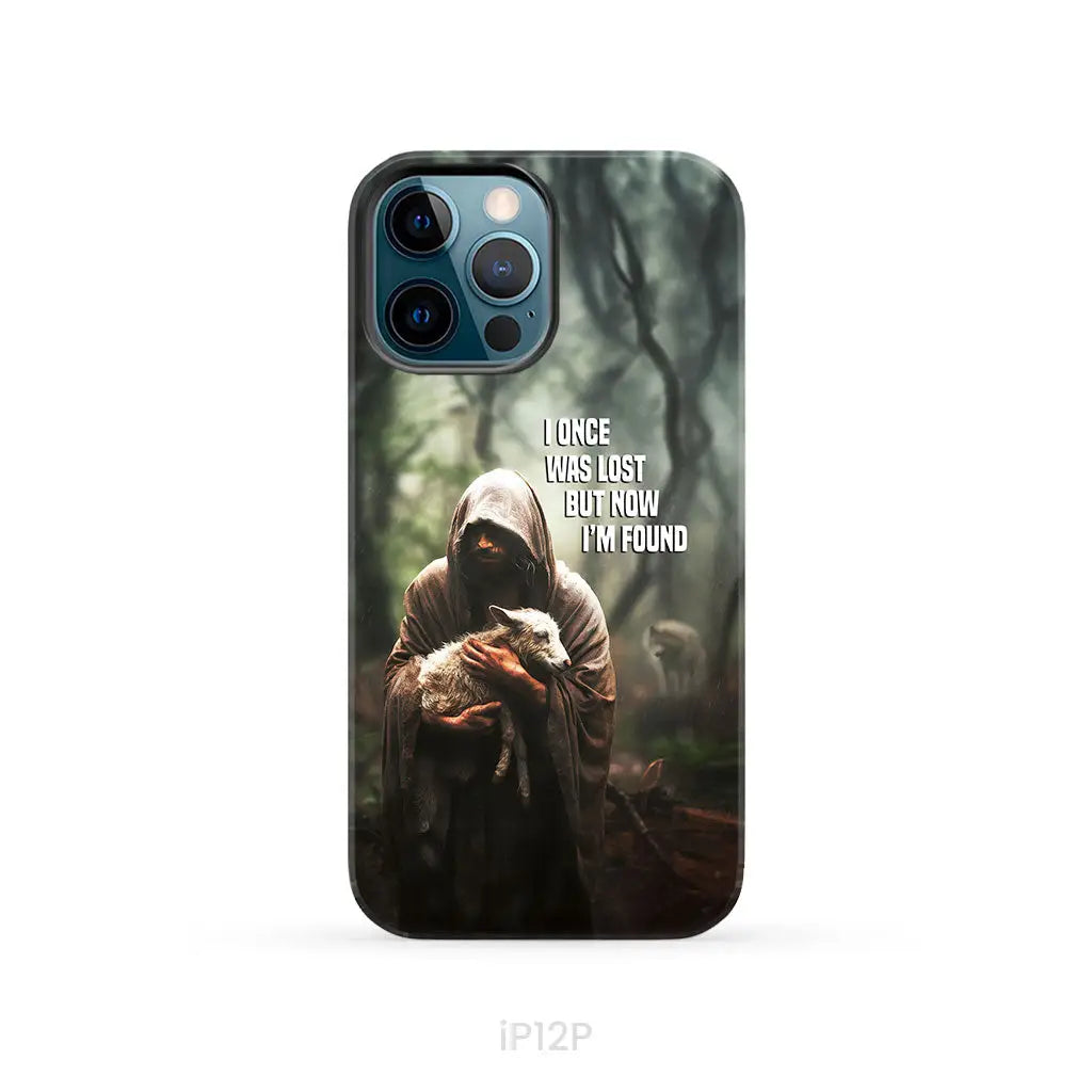 I Once Was Lost but Now I’m Found Jesus and Lost Sheep Phone Case iPhone 12 Pro / Tough Case