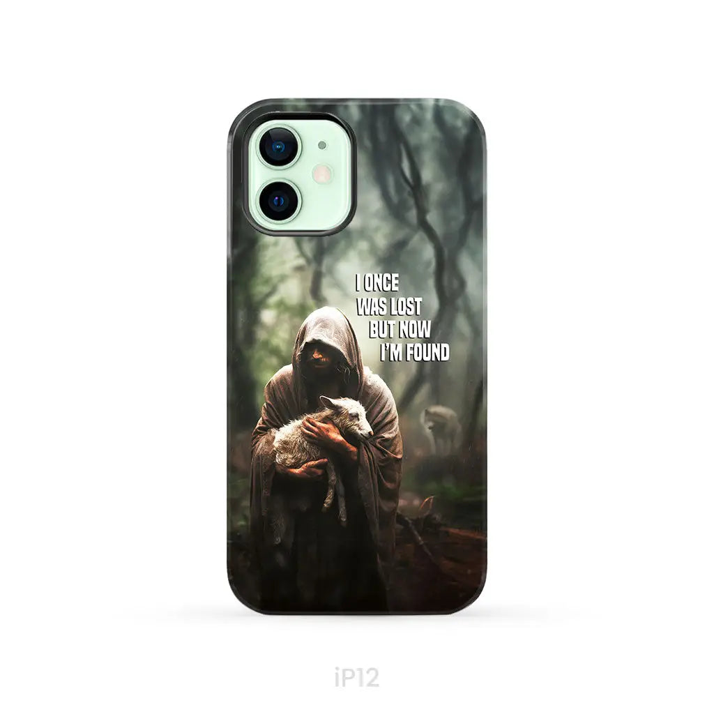 I Once Was Lost but Now I’m Found Jesus and Lost Sheep Phone Case iPhone 12 / Tough Case