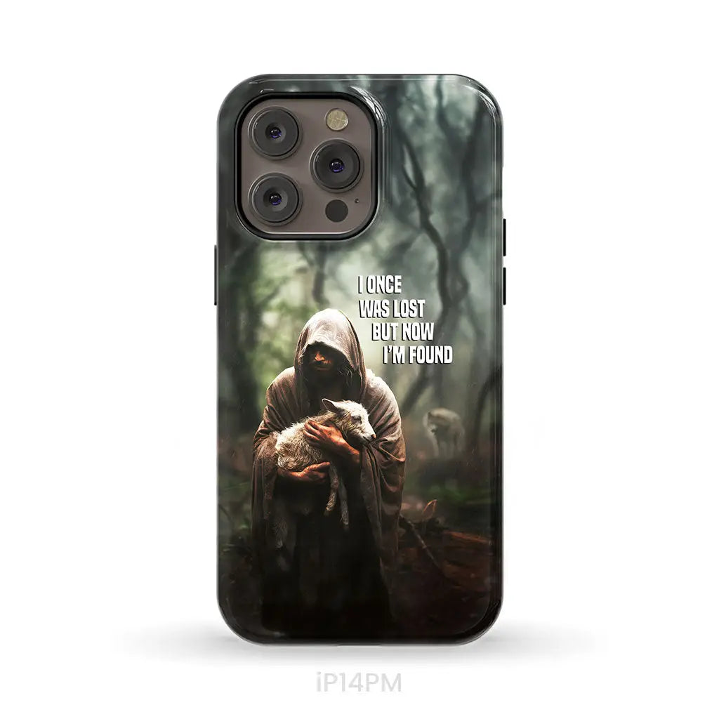 I Once Was Lost but Now I’m Found Jesus and Lost Sheep Phone Case iPhone 14 Pro Max / Tough Case