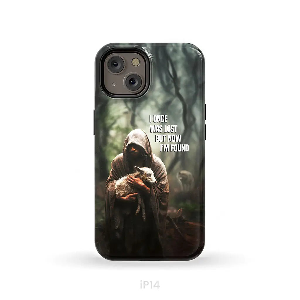 I Once Was Lost but Now I’m Found Jesus and Lost Sheep Phone Case iPhone 14 / Tough Case