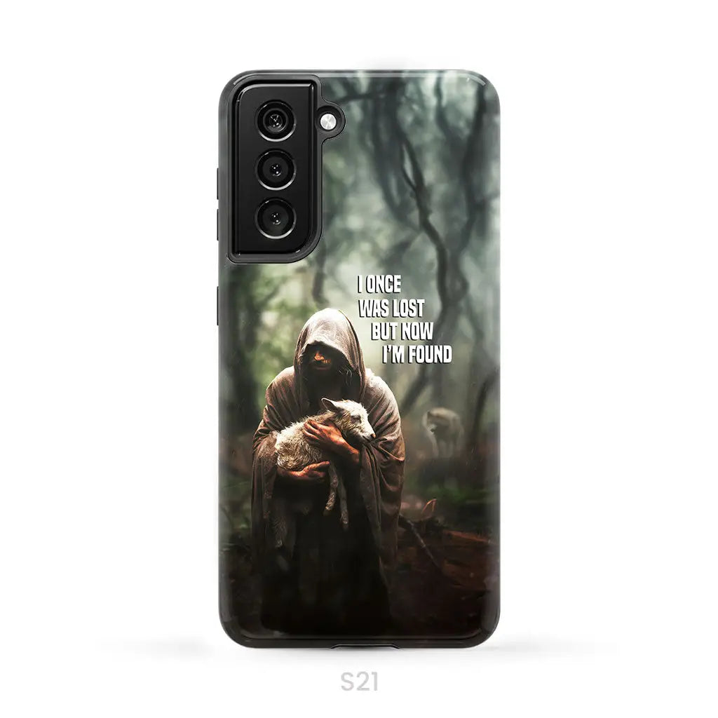 I Once Was Lost but Now I’m Found Jesus and Lost Sheep Phone Case Samsung Galaxy S21 (Not for S21 FE) / Tough Case
