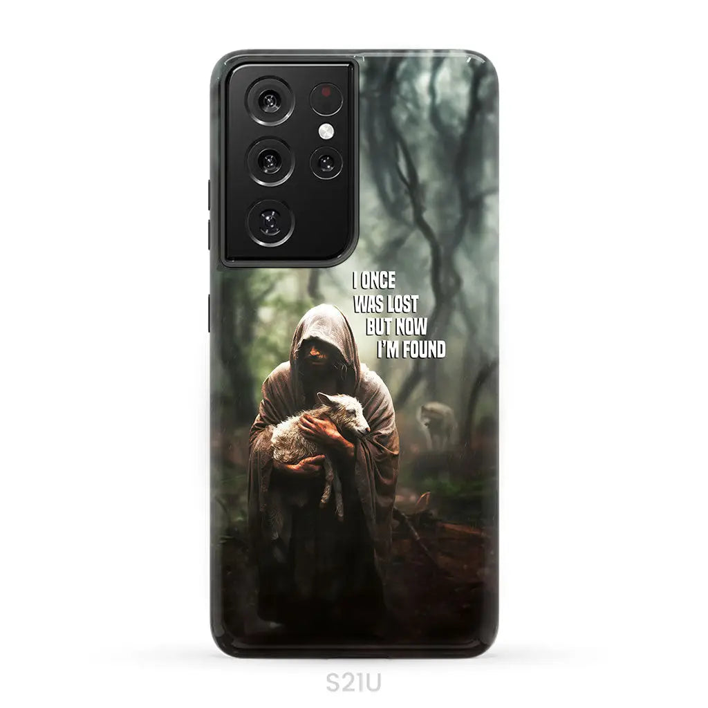 I Once Was Lost but Now I’m Found Jesus and Lost Sheep Phone Case Samsung Galaxy S21 Ultra / Tough Case