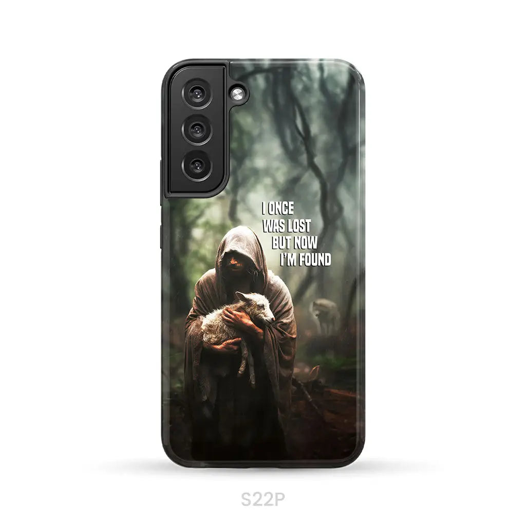 I Once Was Lost but Now I’m Found Jesus and Lost Sheep Phone Case Samsung Galaxy S22 Plus / Tough Case