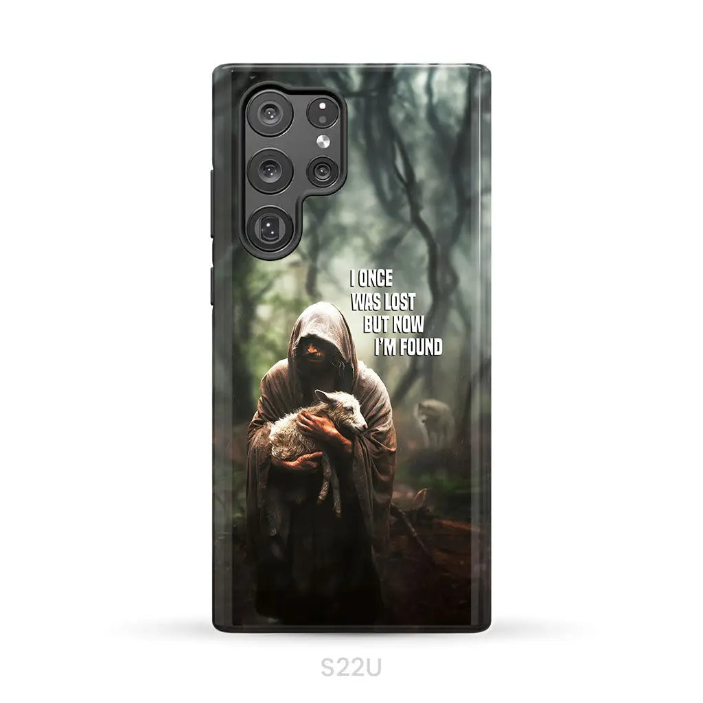 I Once Was Lost but Now I’m Found Jesus and Lost Sheep Phone Case Samsung Galaxy S22 Ultra / Tough Case