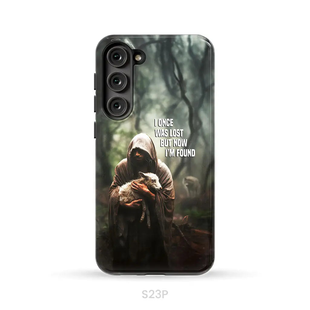 I Once Was Lost but Now I’m Found Jesus and Lost Sheep Phone Case Samsung Galaxy S23 Plus / Tough Case