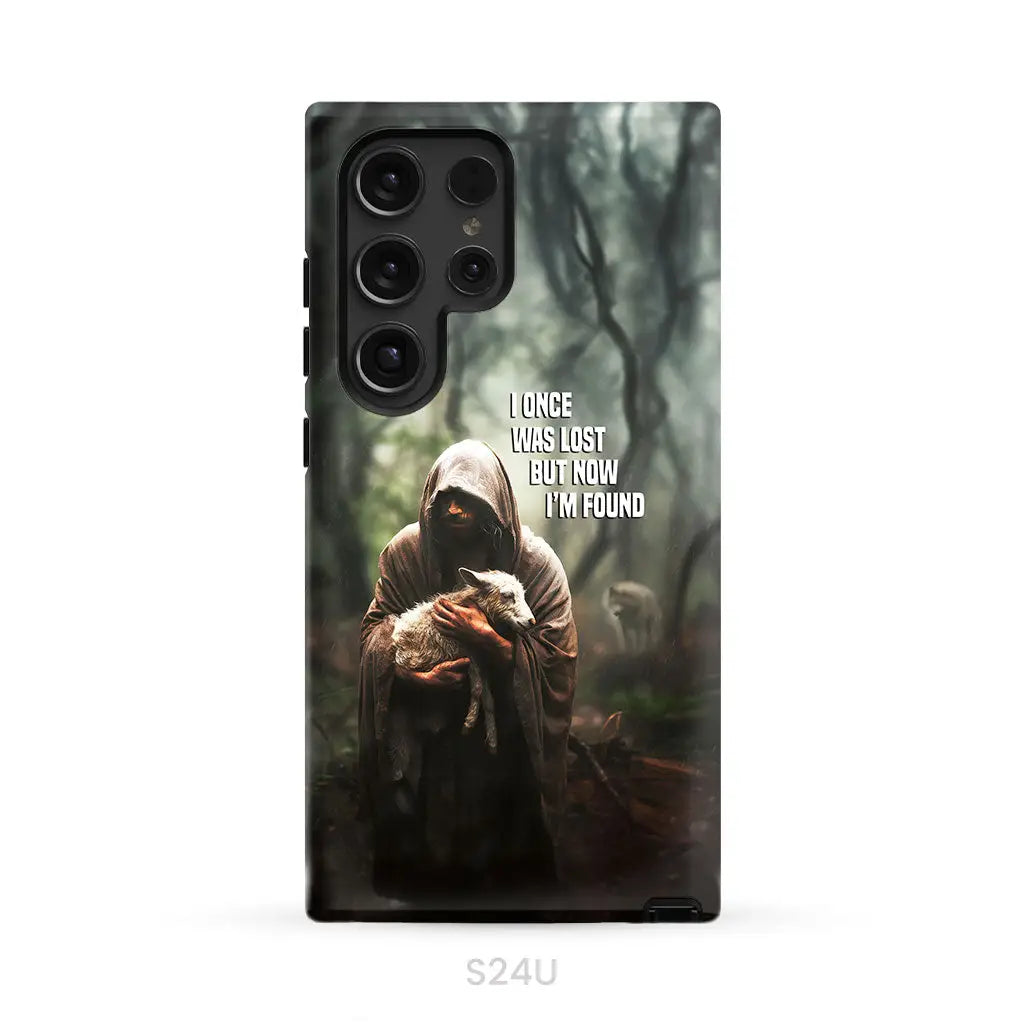 I Once Was Lost but Now I’m Found Jesus and Lost Sheep Phone Case Samsung Galaxy S24 Ultra / Tough Case