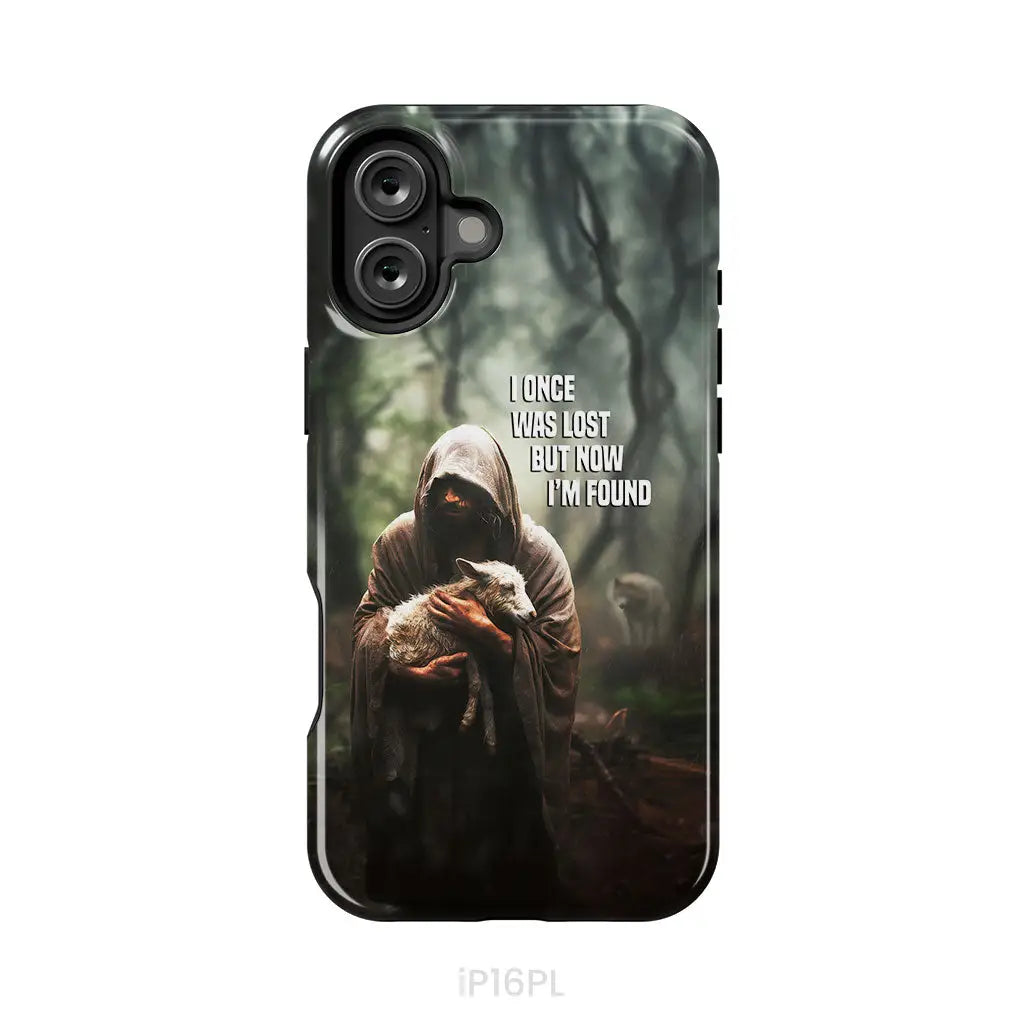 I Once Was Lost but Now I’m Found Jesus and Lost Sheep Phone Case iPhone 16 Plus / Tough Case