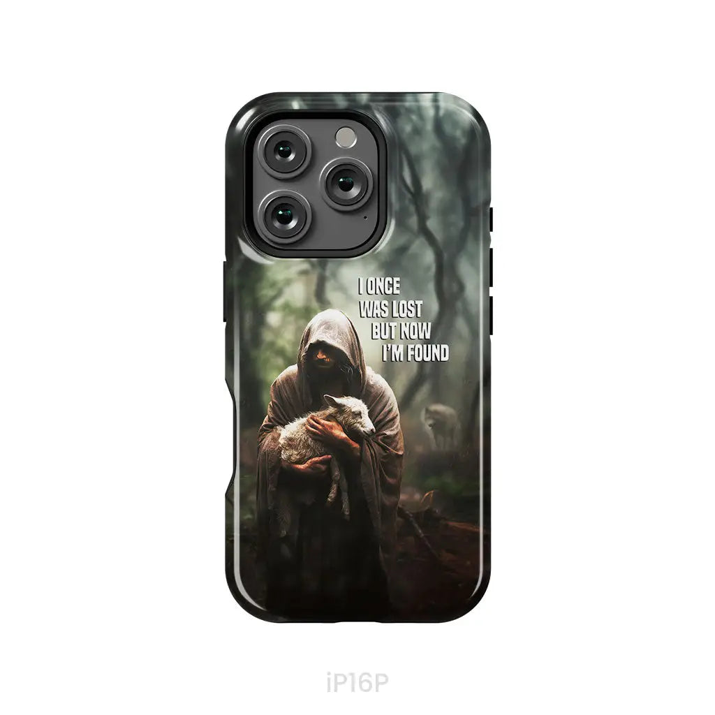 I Once Was Lost but Now I’m Found Jesus and Lost Sheep Phone Case iPhone 16 Pro / Tough Case