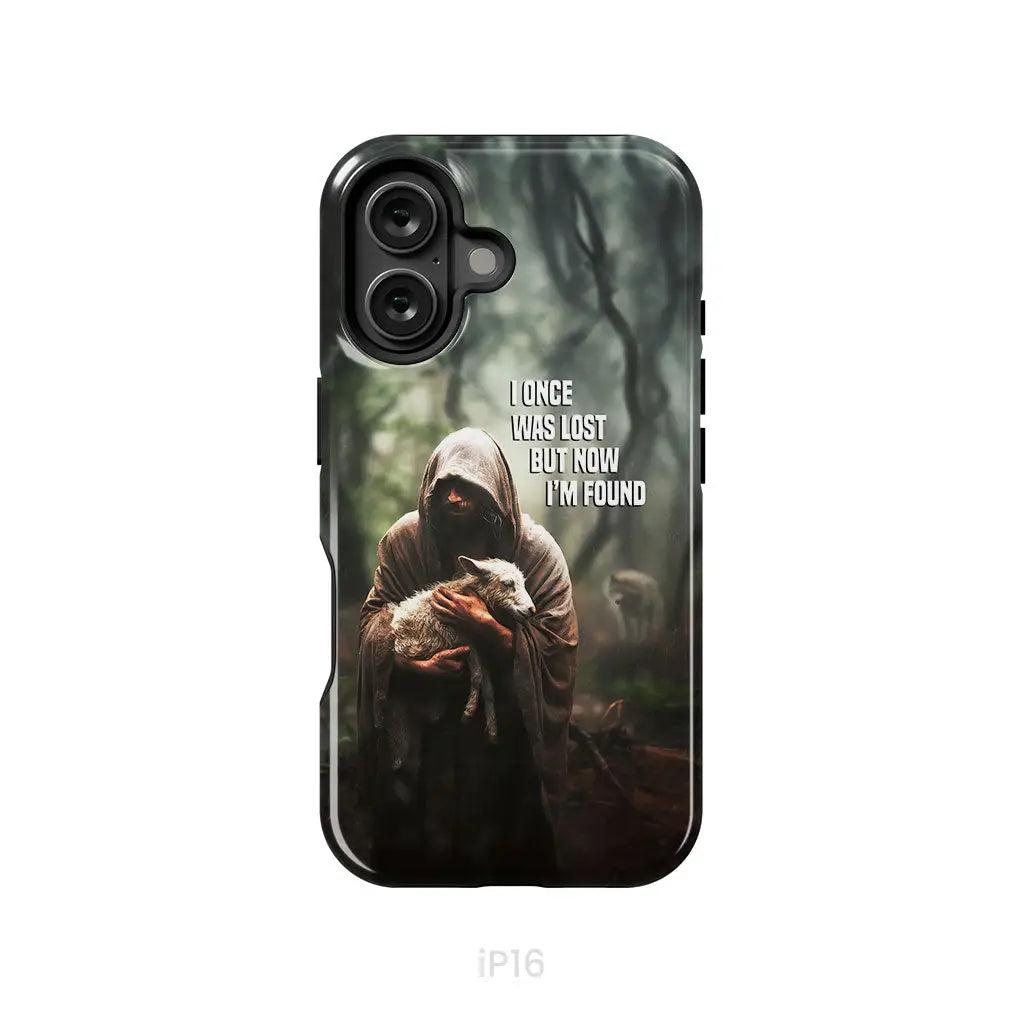 I Once Was Lost but Now I’m Found Jesus and Lost Sheep Phone Case iPhone 16 / Tough Case