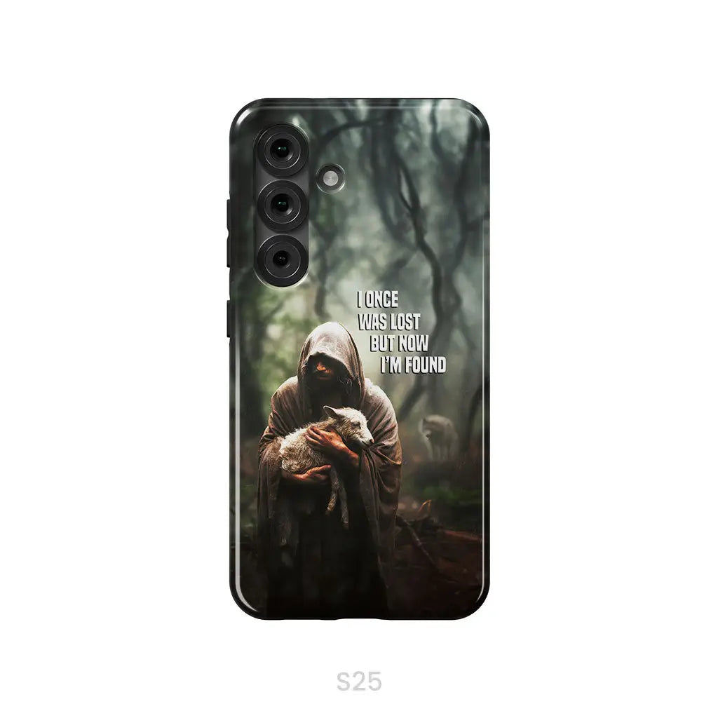 I Once Was Lost but Now I’m Found Jesus and Lost Sheep Phone Case Samsung Galaxy S25 / Tough Case