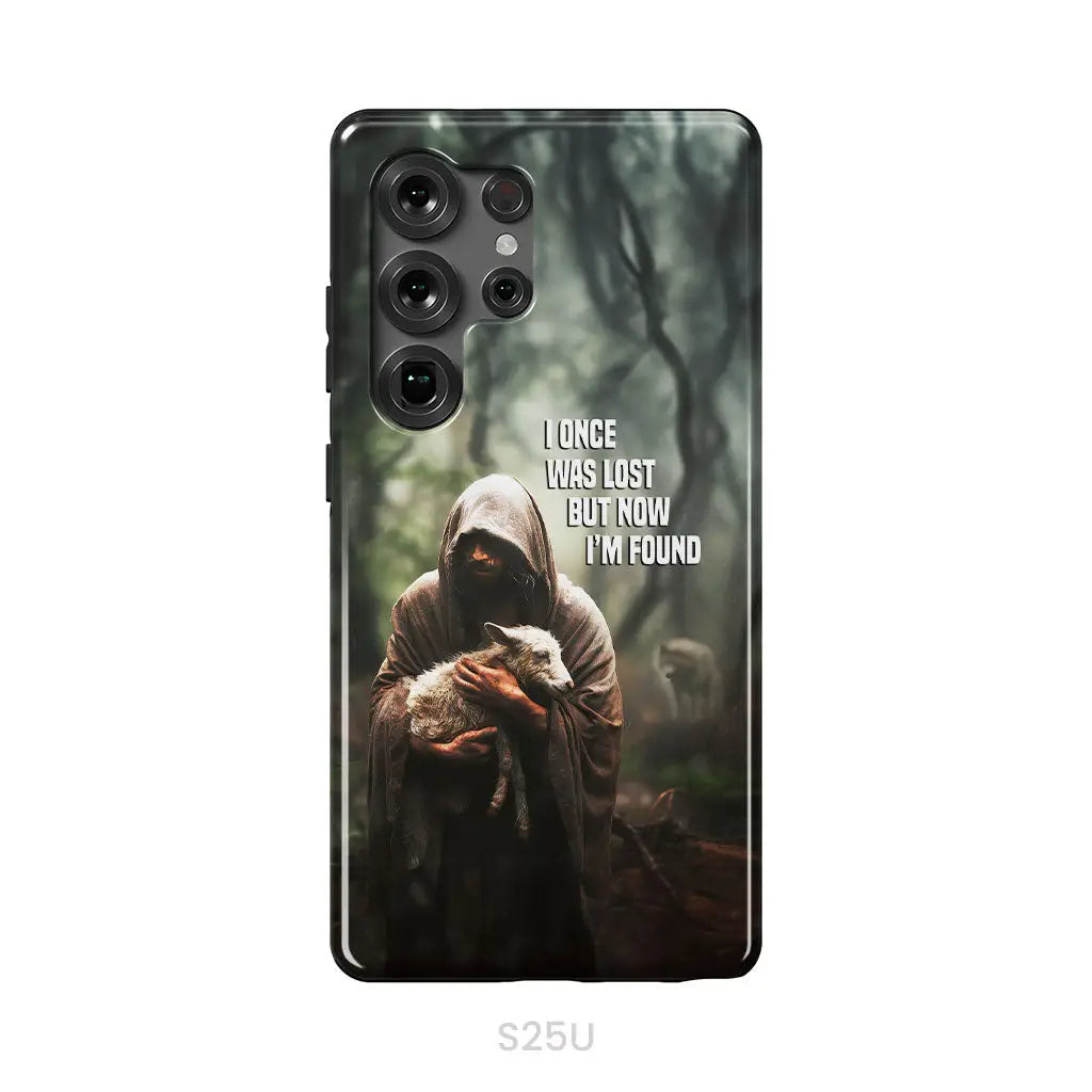 I Once Was Lost but Now I’m Found Jesus and Lost Sheep Phone Case Samsung Galaxy S25 Ultra / Tough Case