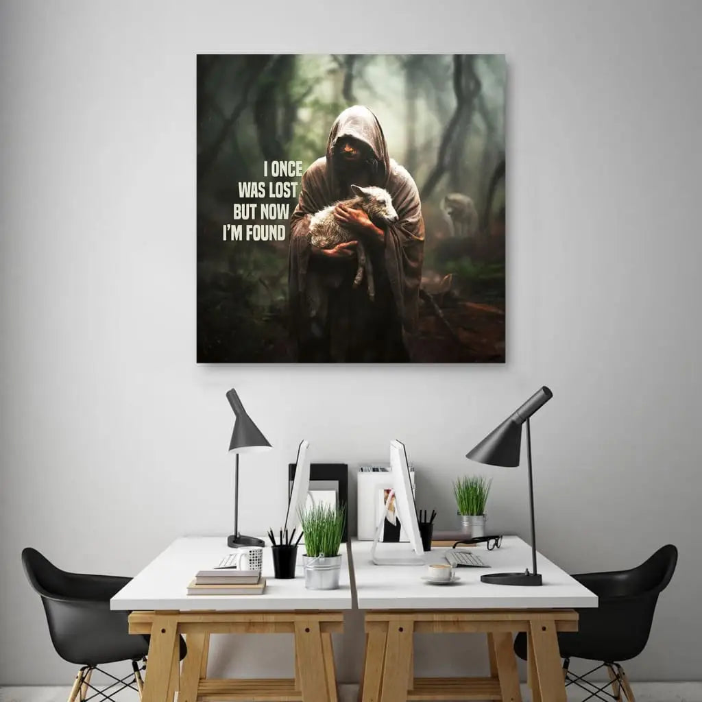 I once was lost but now i’m found canvas print, Christian wall art