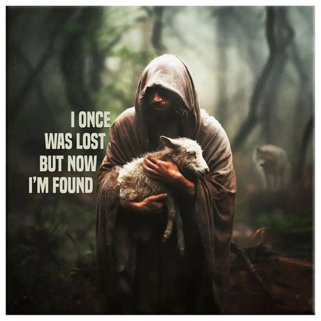 Jesus lost sheep, I once was lost but now i’m found canvas print - Christian wall decor