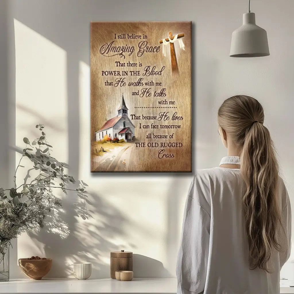 Christian song lyrics wall art Amazing Grace canvas print inspirational home decor