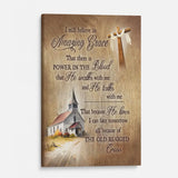 Amazing Grace hymn wall art canvas Christian decor with inspirational message