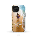 I Will Carry You – Jesus Carrying Elderly Woman Isaiah 46:4 Christian Phone Case iPhone 15 / Tough Case
