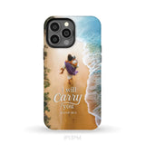 I Will Carry You – Jesus Carrying Elderly Woman Isaiah 46:4 Christian Phone Case iPhone 13 Pro Max / Tough Case