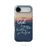 If God brings you to it he will bring you through it phone case Christian phone cases iPhone 17 Air / Tough Case