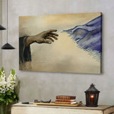 Inspirational Christian wall art with the phrase "If Only I Could Touch The Hem Of His Garment."