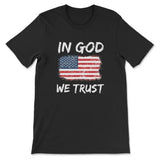 In God we trust American flag Christian t-shirt Black / S