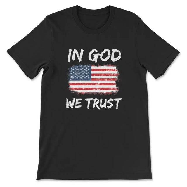 In God we trust American flag Christian t-shirt Black / S