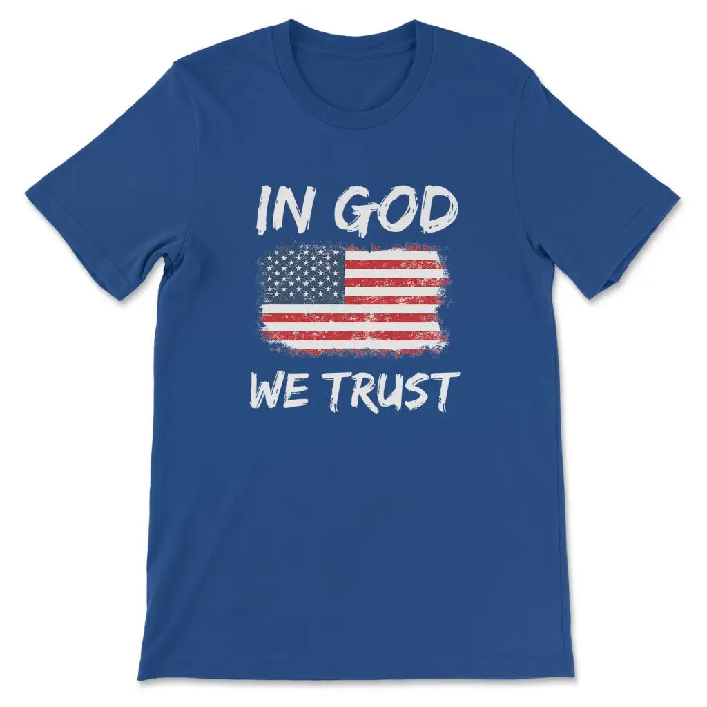 In God we trust American flag Christian t-shirt True Royal / S
