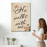 Faith-based canvas print with lyrics from "In the Garden" song. Beautiful Christian gifts and Scripture artwork.