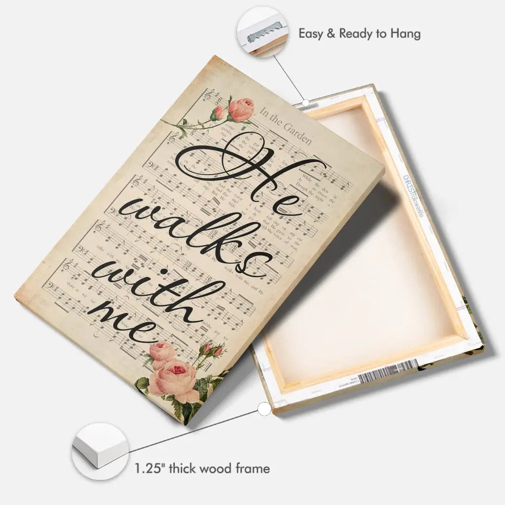 In the Garden Hymn He Walks With Me Canvas Wall Art